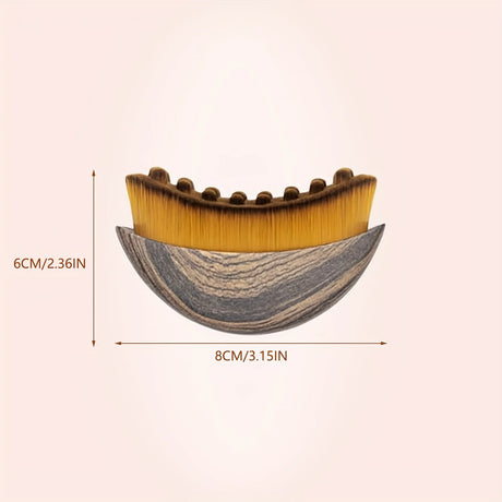 Lymphatic contour facial brush, pig mane body dry brush, exfoliating and blood activating body massage brush, facial brush