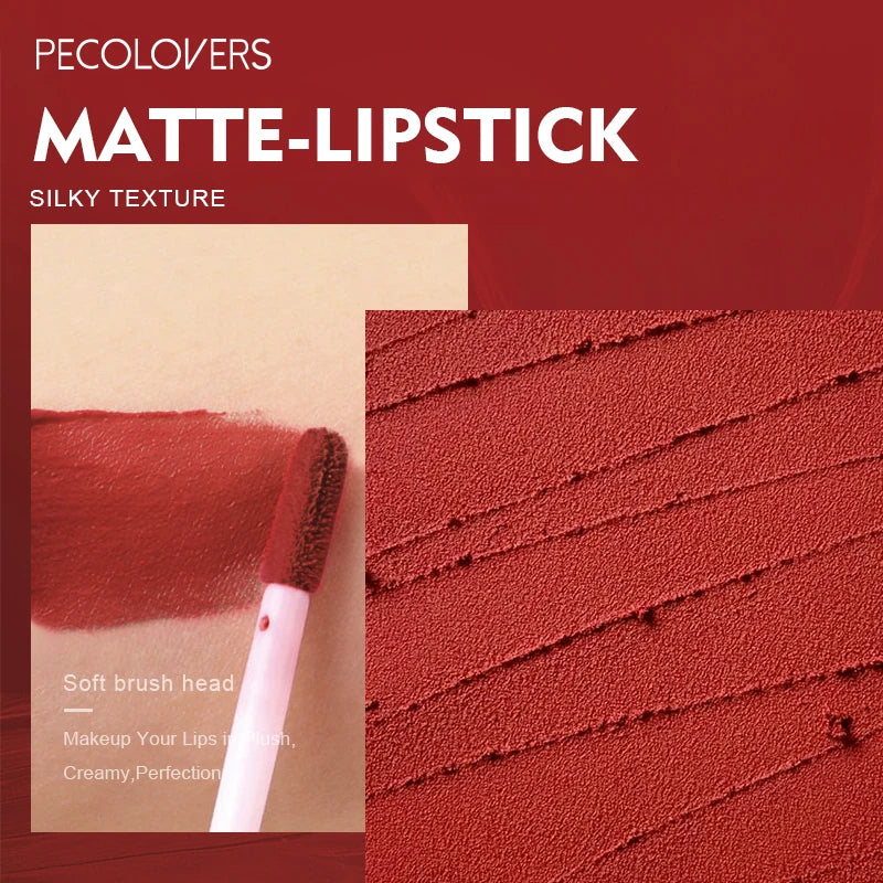 Velvet Mate Nude Brown Red Lip Gloss Lint Matte Liquid Lipstick Waterproof Long Lasting Tube Makeup Cosmetic Lipsticks Lipgloss
