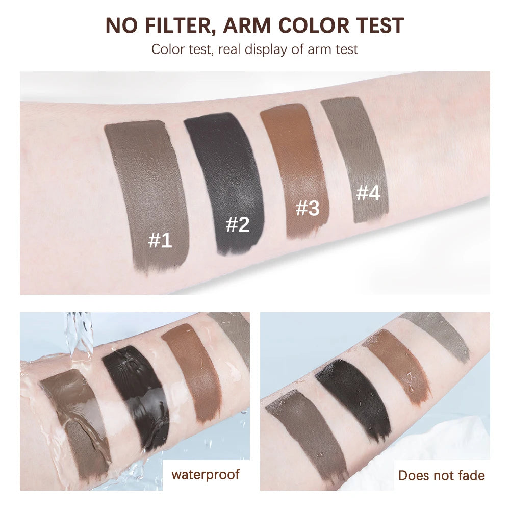 Lakerain Waterproof Eyebrow Gel Long Lasting Highly Pigmented Liquid Eyebrow Makeup Sweatproof Natural Black Brown