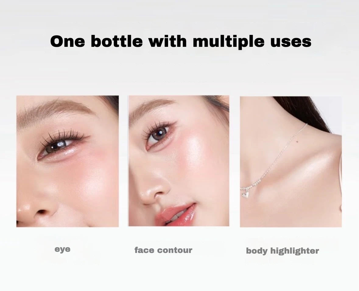 Diamond Ball Liquid Highlighter Flash Gloss Long Lasting Waterproof Glitter Brightening Makeup for Beach Hoilday Face Body