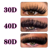 40D Thickness, Mixed Length 8-16mm, D Curl Natural &  Anime Look, Reusable Individual Lash Clusters, Lightweight 3D Mink Effect.