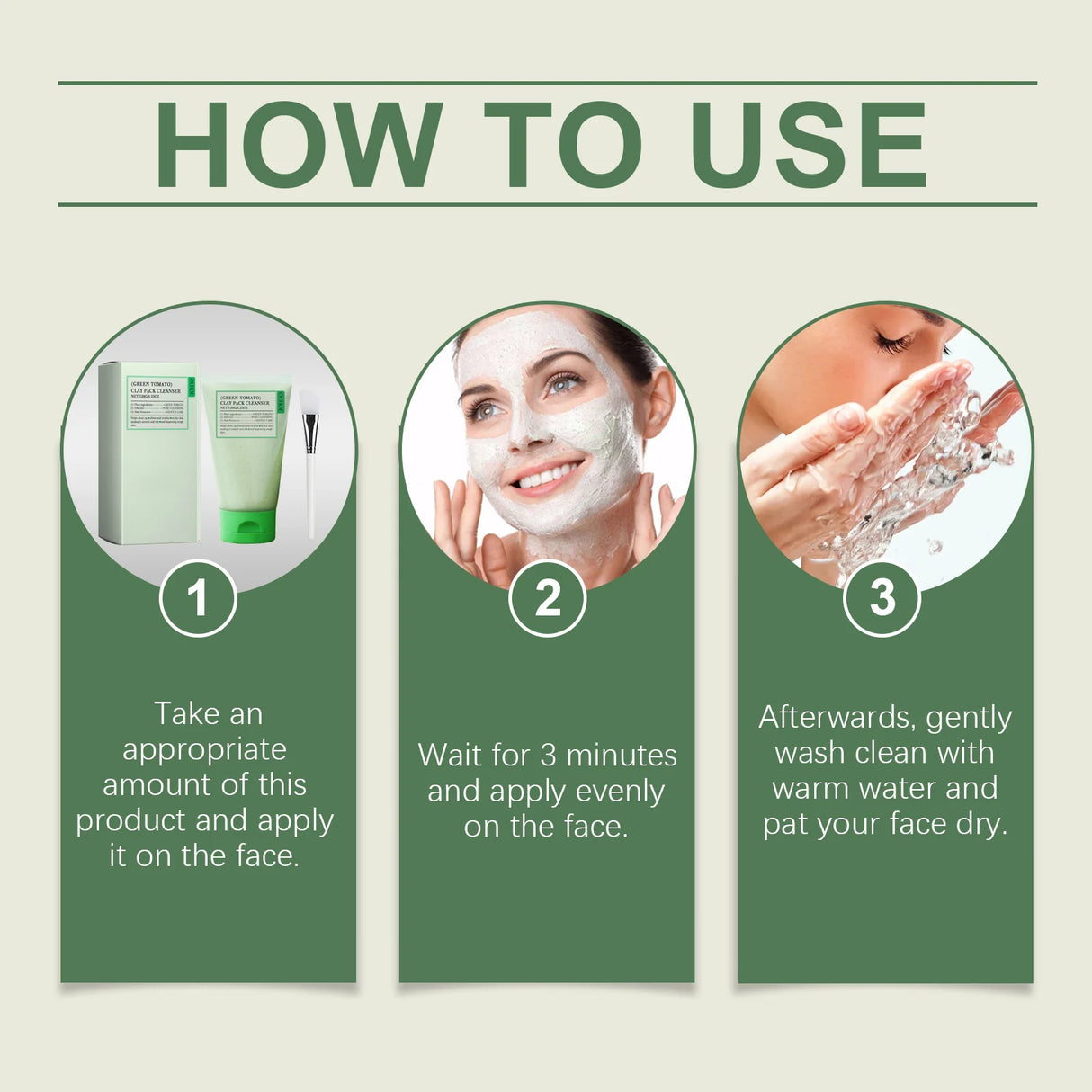 Green Tomato Mud Mask Cleansing Blackhead Pore Improve Rough Oil Control Moisturize Brighten No Irritation Facial Clay Cleanser