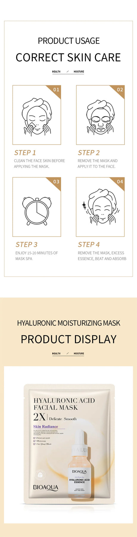 20pcs/5pcs Centella Collagen Face Mask VC Moisturizing Refreshing Sheet Masks Hyaluronic Acid  Facial Mask Skin Care Products