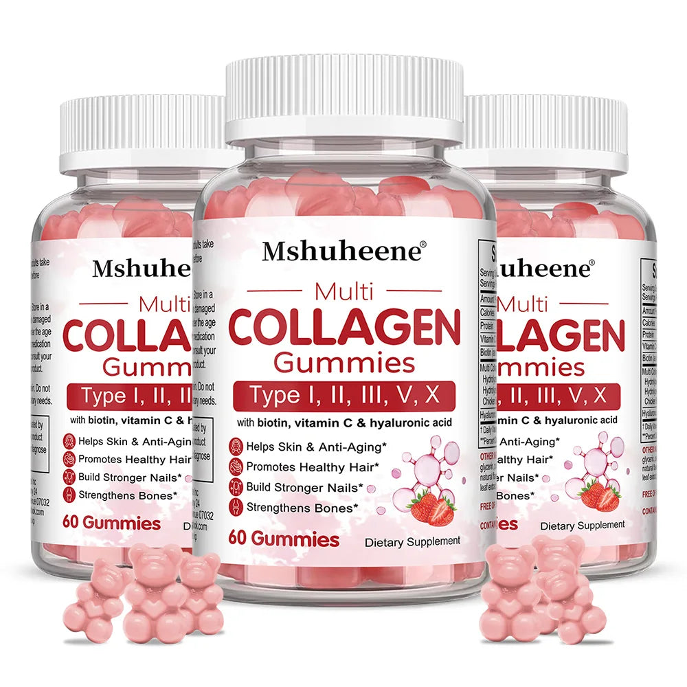 Collagen Complex Gummies, with Biotin & Vitamin C, Supports Skin, Hair, Nail, Joint Wellness, Gut Health & Digestion, Anti-Aging
