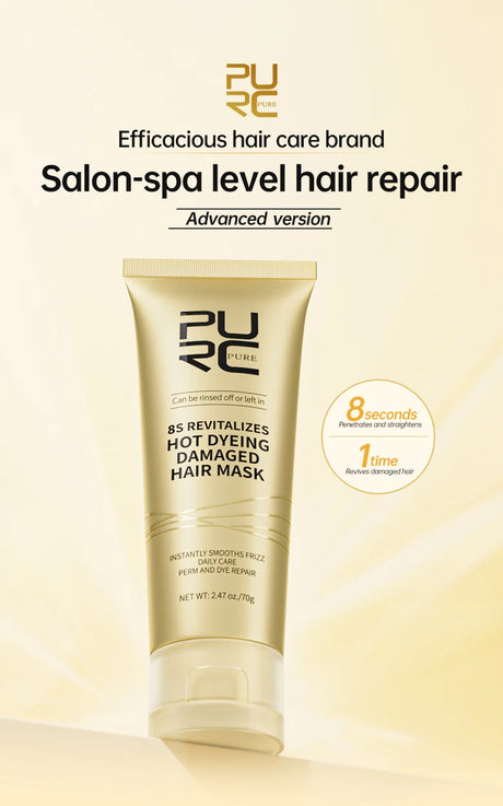 PURC 8 Seconds Magic Hair Mask Keratin Straightening Repair Damaged Frizy Treatment Soft Smoothing Professional Hair Care Cream