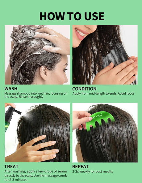 Tea Tree Essence Shampoo Hair Conditioner Set Deep Cleaning Moisturizing Scalp Strengthening Nourish Shiny Anti Hair Loss Care