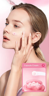 Korean Pink Collagen PDRN Capsule Cream with Niacinamide Cream for Uneven Skin Tone Lightweight Face Moisturizer Non Greasy care