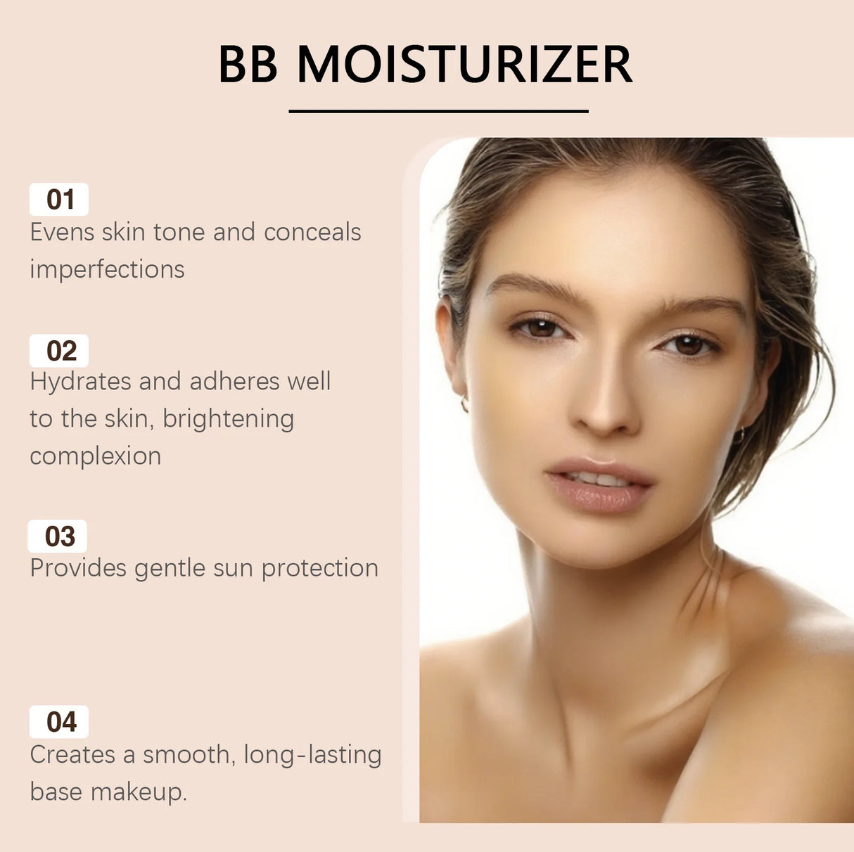 Tinted BB Cream Sunscreen SPF 30++ Full Coverage Invisible Pores Acne Brightening Nude Makeup Waterproof Facial Foundation Kit