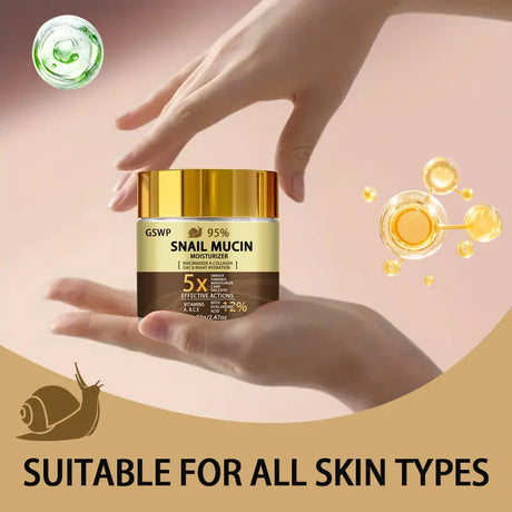 GSWP Snail mucin 95% cream - moisturizes day and night, deeply hydrates, firms and nourishes, creating radiant skin.70/140g