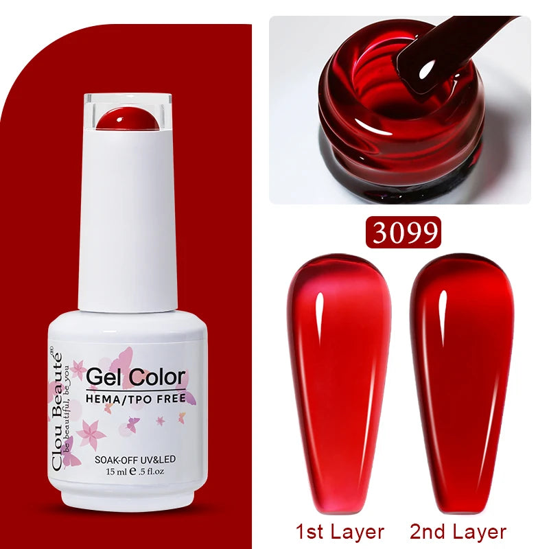 Clou Beaute Jelly Color UV Gel Manicure Summer Pink Nude Gel Nail Rainbow Nail Supplies For Professionals Semi-permanent Varnish