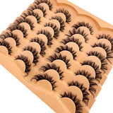 AMSDCN 14 Pairs 3D  Lashes Fluffy False Eyelashes Thick Volume Cat-Eye Faux Lashes Natural Long Wispy Lashes extension Pack
