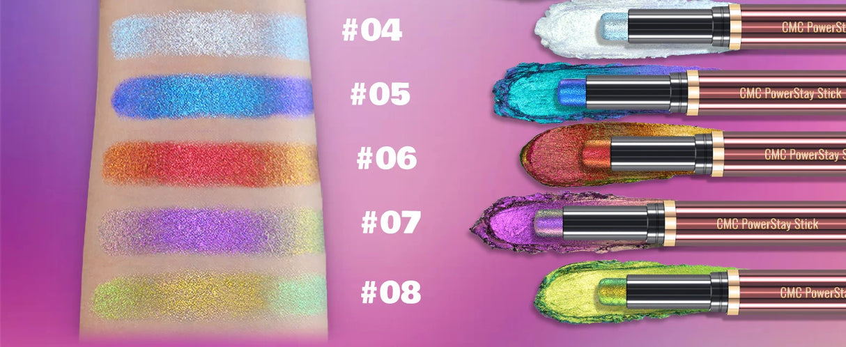 CHARMACY Multichrome Eyeshadow Pen Double Head Multichrome Eye Shadow Glitter for Eyes Waterproof Professional Maquillaje