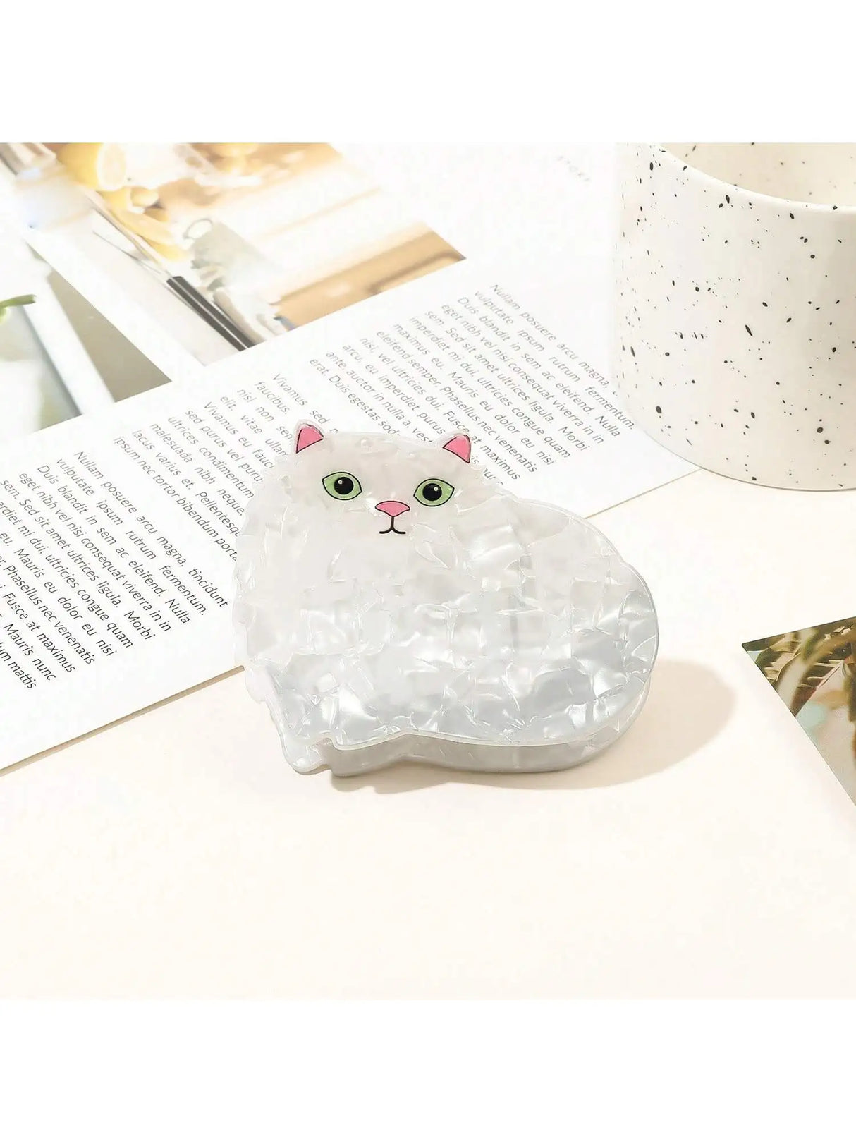 1/6pcsCute and Sweet Cartoon Orange Cat Puppet Kitten Hair Clip High Grade Acrylic Hair Claw Back of Head Coiled Hair Shark Clip