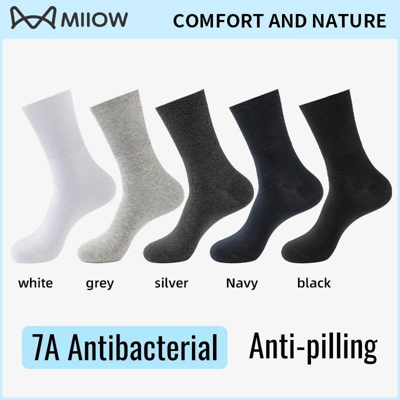 MiiOW Big Size Sock Men Pure Cotton Sock Anti Odor Fat Feet Elastic Widened Loose Sock Compression Sock Elderly Non-Binding Sock