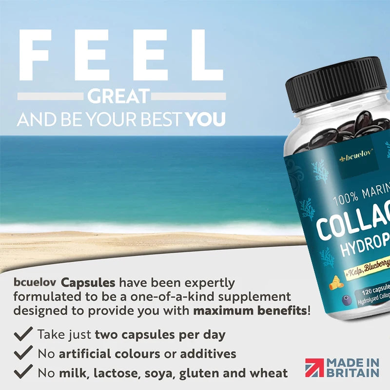 Hydrolyzed Marine Collagen - HYDROPRO, Advanced Hydrolyzed Formula for Optimal Absorption, Skin, Hair, Nails & Joint Support
