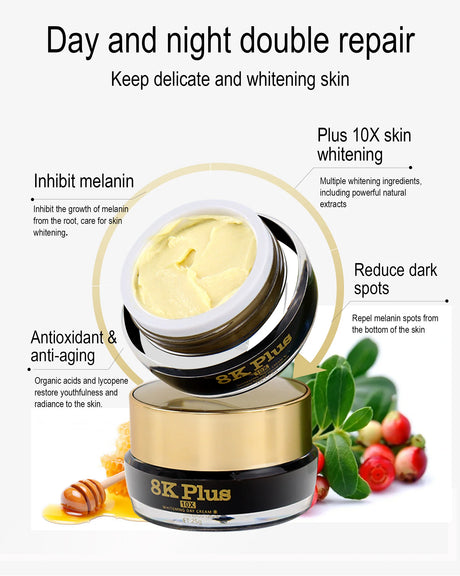 AILKE Whitening Face Cream, Day and Night Facial Cream, Lightening with Kojic Acid, Reduce Wrinkles, Freckles, Black Spots