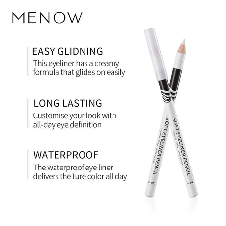 12pcs White Eyeliner Makeup Smooth Easy To Wear Eyes Brightener Highlighter Waterproof Long Lasting Eyes Liner Pencils Makeup