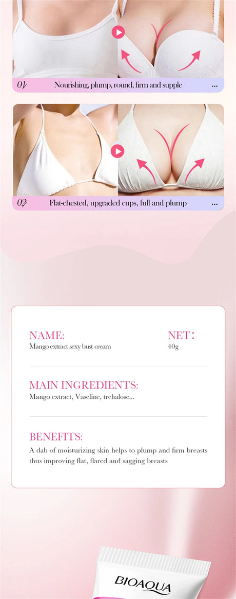 Fast Growth Breast Enlargement Cream Lift Firm Breast Improve Sagging Massage Chest Rapidly Body Moisturizing Smooth Bright Care