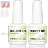 Nailpop 15ml Builder Gel Nail Polish for Nail Apex & Extension Strengthener Upgraded Soak Off UV Gel Rhinestone Glue 4 Colors