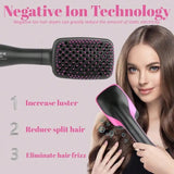 Hair Dryer Brush Blow Dryer Brush In One, 3 In 1 One Step Hair Dryer And Styler, Negative Ion Hair Straightener Hot Air Styling Tool For Straightening Drying Smoothing