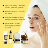 Snail Mucin Skincare Set-Complete 4-Step Glow Routine,Natural Snail Mucin Power&Hydration Barrier,Hydrogel Eye Mask Relief,Gift Packaging