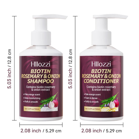 Biotin Rosemary & Onion Hair Care Set – Shampoo + Conditioner, Strengthen & Nourish, 2pcs/Set