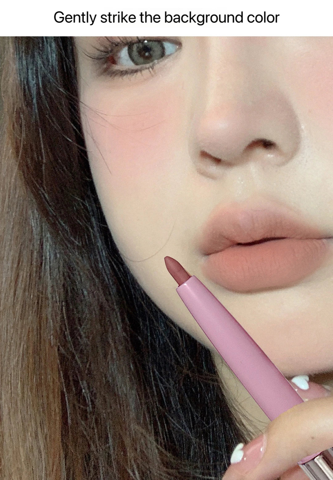 Lip Shadow Liner Pen Matte Lipstick Base Silver Tube Waterproof Lasting Lip Contouring Non-stick Cup Lipliner Pencil With Brush