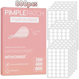 HITWORKER 800-Piece Acne Patches | Hydrocolloid Round Acne Patches | Powerful Absorption of Acne Secretions, Gentle Cleansing an