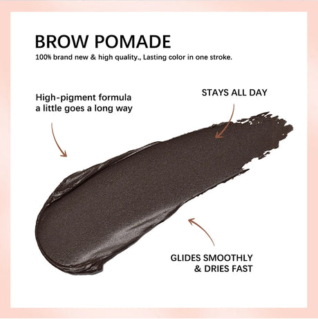 6 Colors Waterproof Eyebrow Tint with Brush Long-Wearing Full-Pigment Smudge-Proof Eyebrow Pomade Natural Wild Brows Makeup