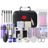 False Eyelash Extension Kit Set for Beginner Lash Brush Tweezers Glue Ring Eye Pad Eyelash Extension Supplies Lash Accessories