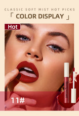 QIBEST Liquid Lipstick Waterproof Velvet Nude Matte Sexy Red Lip Gloss Long Lasting Nonstick Lip Stain Makeup 24 Colors Hots