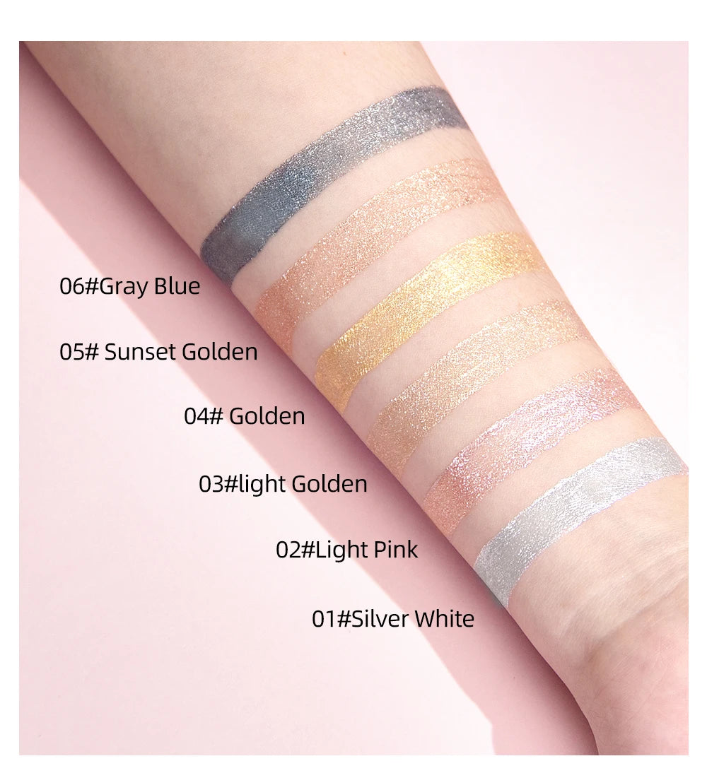 QIBEST Metallic Glitter Liquid Lipstick Makeup Waterproof Lip Gloss Long-lasting Shimmer Metal Diamond Lip Glaze Tint Charming