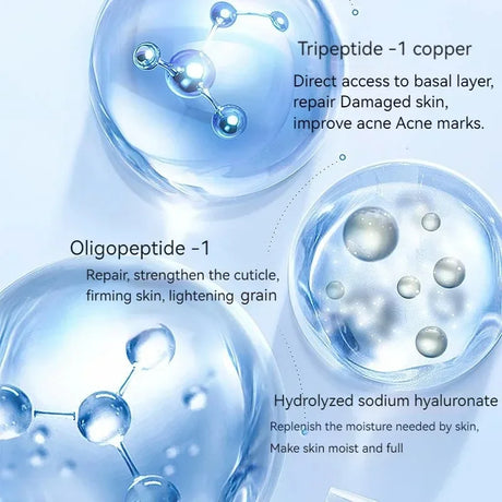 Blue Copper Peptide Freeze-Dried Powder Set Oligopeptide Anti Wrinkle Essence Shrink Pores Acne Treatment Skincare Serum 20pcs