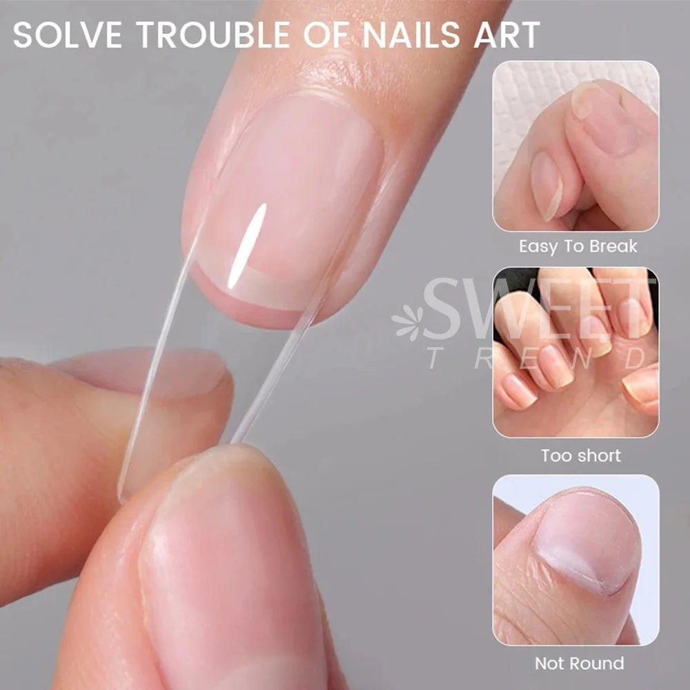 550pcs Soft Gel Nail Tips Medium Short Almond Coffin Full Cover Matte Extension Tool Acrylic Press on Nail French Manicure Decor