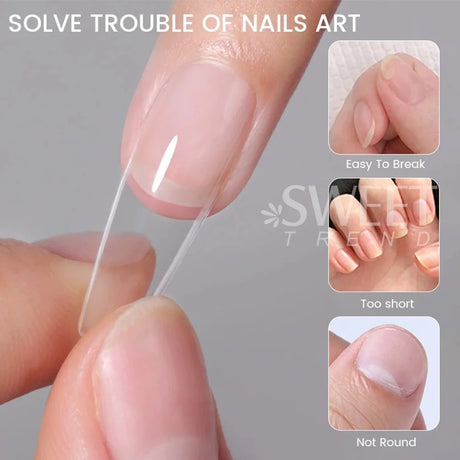 550pcs Soft Gel Nail Tips Medium Short Almond Coffin Full Cover Matte Extension Tool Acrylic Press on Nail French Manicure Decor
