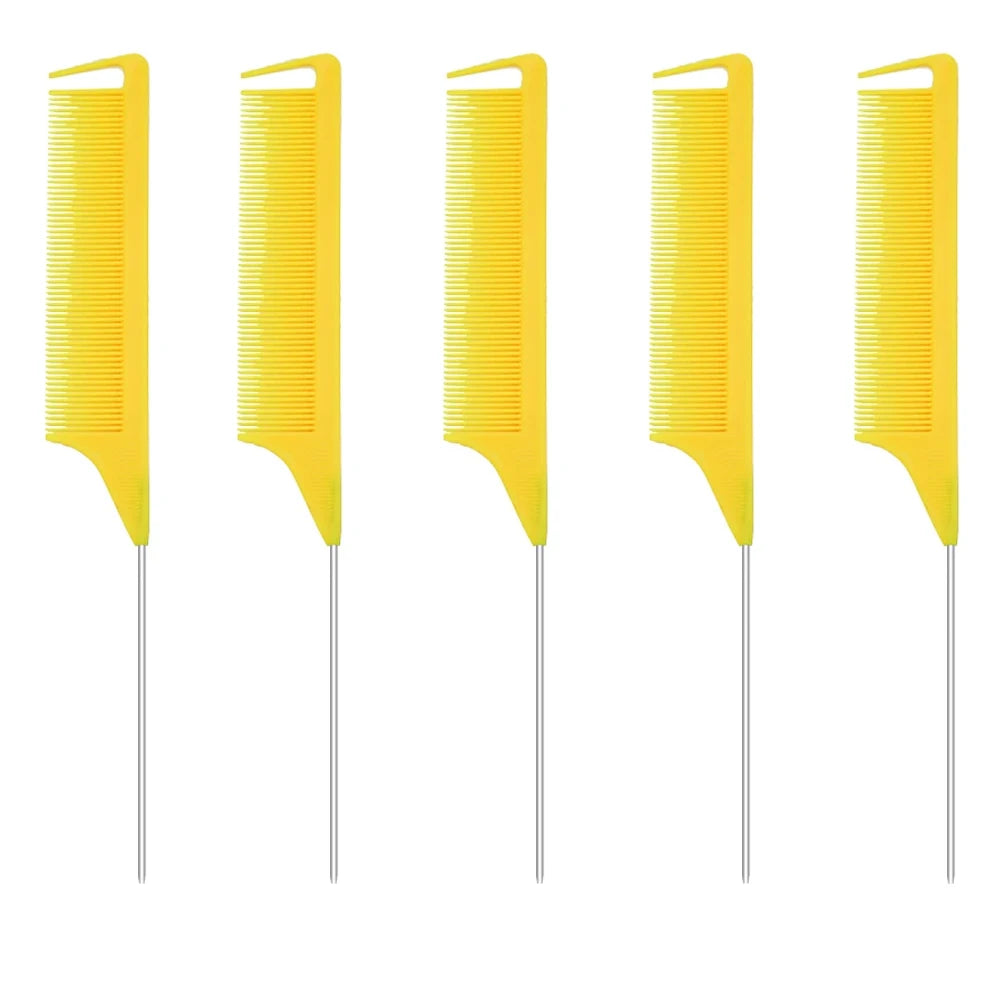 Pro Pointed Tail Salon Hairdressing Hair Styling Anti-static Comb Hair Brush Steel Needle Pin Rat Tail Combs Barber Accessories