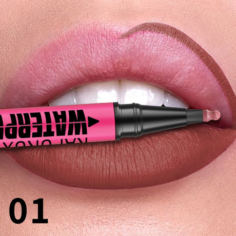 Lip Liner Waterproof, Sweatproof, Matte Multi-color Correcting Liquid Lipstick Pen Sexy Red Brown Lip Makeup for Women Gifts