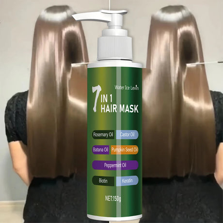 7-in-1 Deep Care Hair Mask to Prevent Breakage and Soften Dry Hair, Rich in Rosemary Oil, Castor Oil, and Biotin Keratin