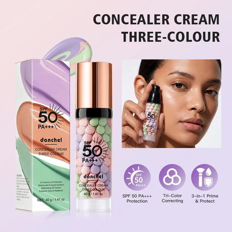 3-in-1 Primer SPF 50 Color Correcting Isolation Cream Oil Control Moisturizing Face Makeup Base Blur Pores Even Skin Tone Radian