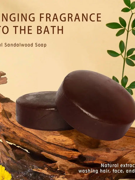 Sandalwood Soap - 2 Pack, Agarwood Soap - 2 Pack, Gentle Cleansing Handmade Soap, Plant Essential Oil Fragrance Body Soap