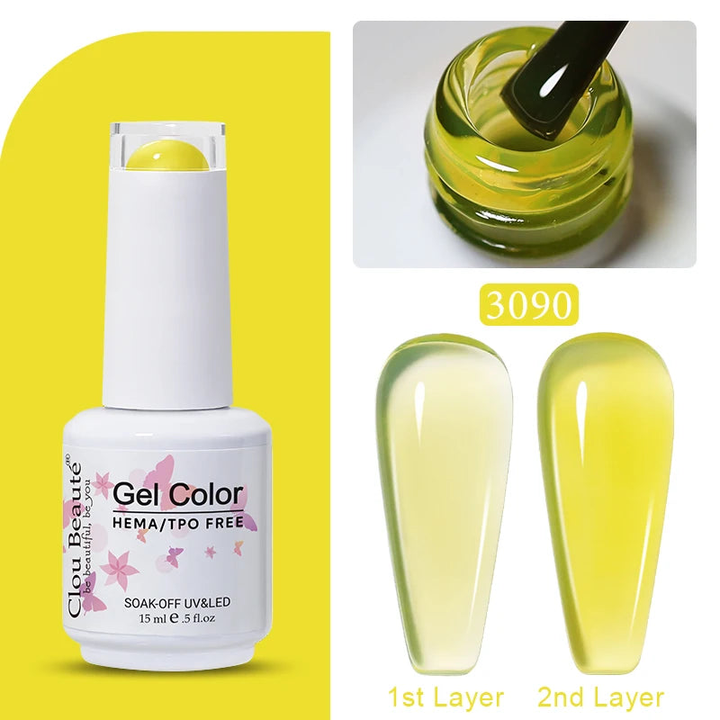 Clou Beaute Jelly Color UV Gel Manicure Summer Pink Nude Gel Nail Rainbow Nail Supplies For Professionals Semi-permanent Varnish