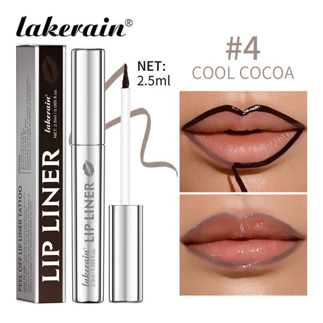 Lip Liner With Peel Off Lip Stain Tattoo Long Lasting Waterproof Transfer Proof Smudge Proof Matte Finish Lip Cosmetic Pencil