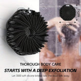 1PC Polygonal Silicone Bath Brush, Deep Exfoliating Massage Body Scrubber Soft Silicone Bathing Tool for Shower