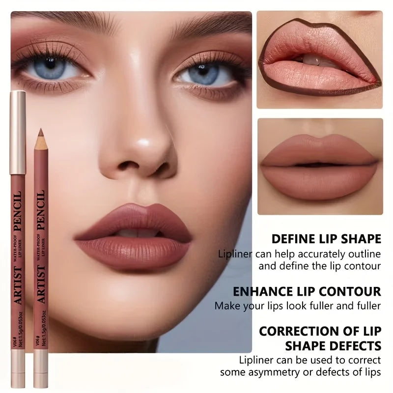 6pcs/Set Lip Liner Set & Long Lasting Matte Waterproof Lipstick Lipliner Lipstick Set Women Lips Makeup Cosmetics