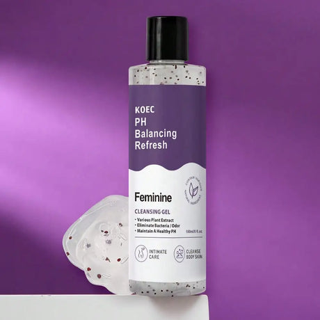 KOEC PH Balancing Feminine Cleansing Gel 180ml, Plant Extract Intimate Wash Eliminate Odor & Bacteria, Aloe Vera Moisturize for Underarms Bikini Thighs Full Body Daily Care