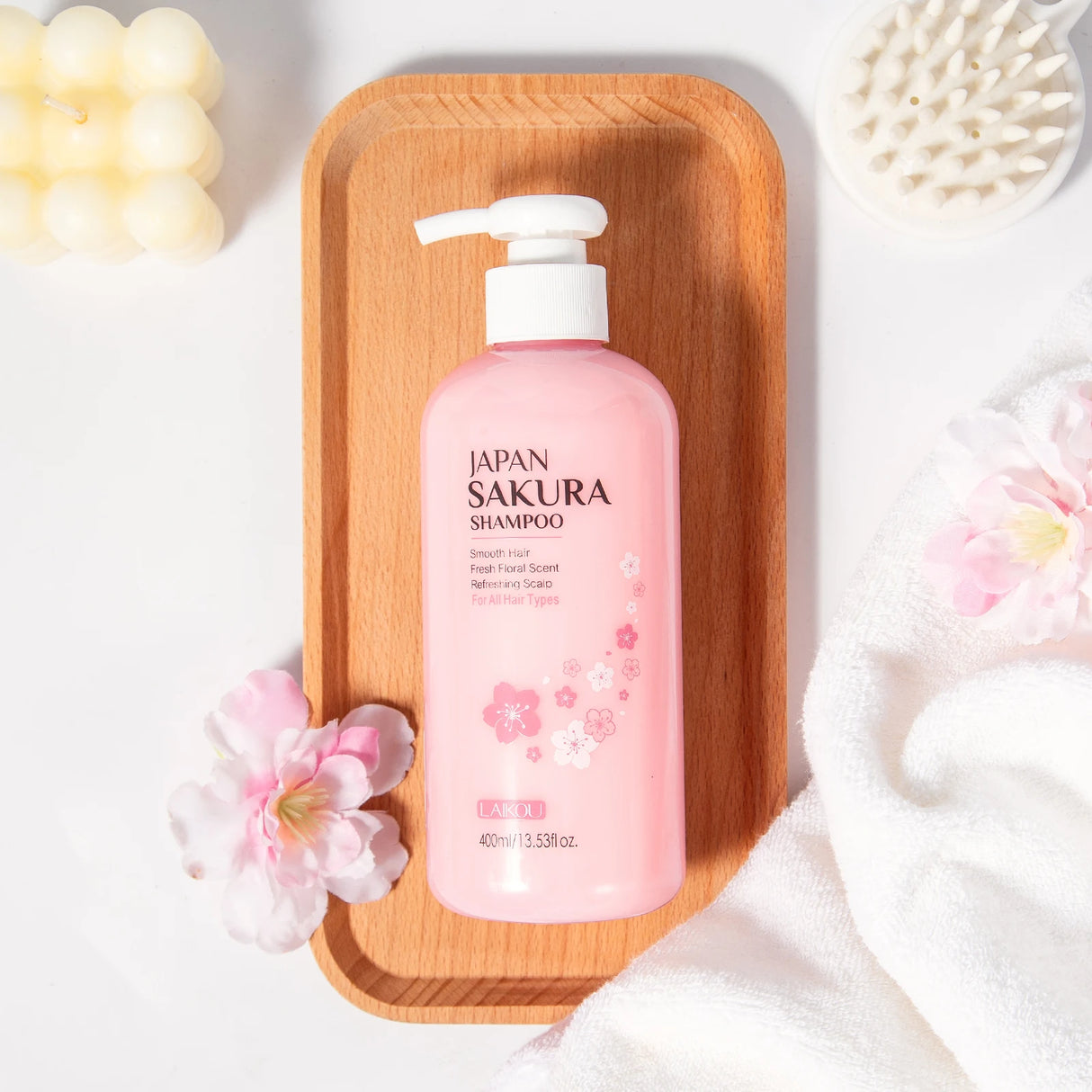 LAIKOU Japan Sakura Shampoo Repair Anti Split Ends Smooth Frizz Dry Hair