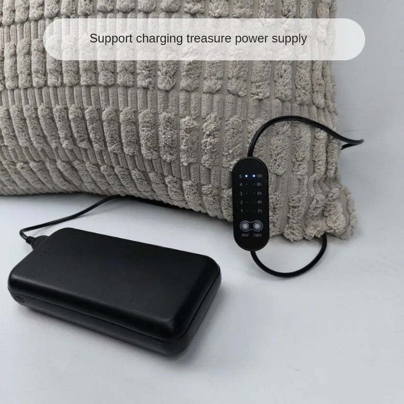 45x45cm USB Electric Cushion Portable Heating Pillow 5-Block Temperature Control Menstrual Cramps Period Pain Relief Heated Pad
