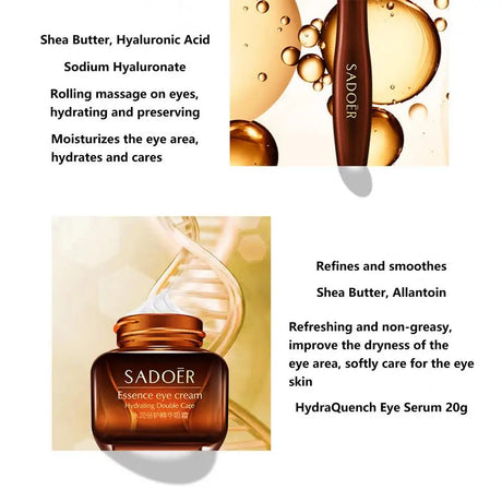 Double Care Essence Eye Set Eyes Repair Cream Eye Cream For Wrinkles Dark Circles Eye Bags Anti Age Firming Hydrating 3pcs