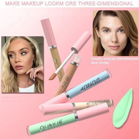 Waterproof Liquid Concealer Stick Foundation & Moisturizer Orange & Green Color Correcting Covers Acne Dark Circles & Contours