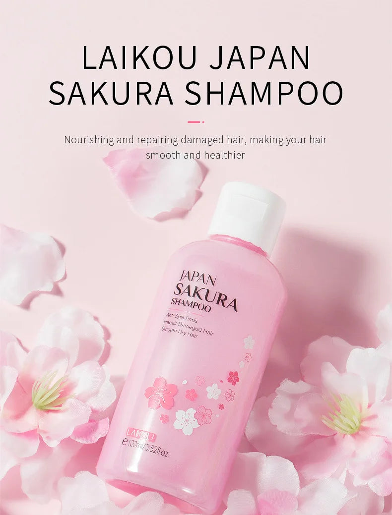 LAIKOU Japan Sakura Shampoo or Hair Conditioner Complex Oil Hair Care Repair Damaged Hair Repair Serum Oil Anti Hairs Loss